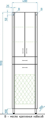 Шкаф-пенал Style Line Эко Стандарт 48 с бельевой корзиной ЛС-00000249 Шкаф-пенал Style Line Эко Стандарт 48 с бельевой корзиной ЛС-00000249