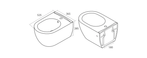 Биде подвесное Boheme Bianca глянец белый 964-W Биде подвесное Boheme Bianca глянец белый 964-W