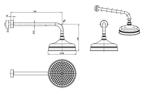 Верхний душ Boheme Medici 410 Верхний душ Boheme Medici 410