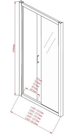 Душевая дверь Aquanet Alfa NAA6121 130, прозрачное стекло NAA6121 1300