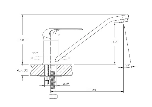 Смеситель для кухни RUSH Fiji (FI1835-25) Смеситель для кухни RUSH Fiji (FI1835-25)