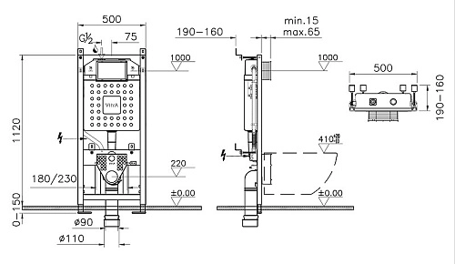 Инсталляция для унитаза Vitra V12 762-5800-01 Инсталляция для унитаза Vitra V12 762-5800-01