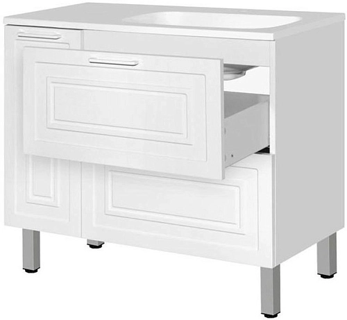 Тумба под раковину Style Line Альба (2 ящ./корзина) Барселона 90 Правая Люкс, белый, PLUS ЛС-000010054 Тумба под раковину Style Line Альба (2 ящ./корзина) Барселона 90 Правая Люкс, белый, PLUS ЛС-000010054