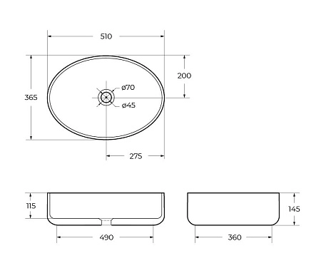 Раковина BelBagno BB1049 500x365 белый Раковина BelBagno BB1049 500x365 белый