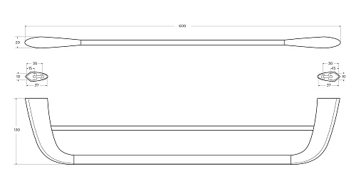 Полотенцедержатель CEZARES LINER-THD-60-01 хром Полотенцедержатель CEZARES LINER-THD-60-01 хром