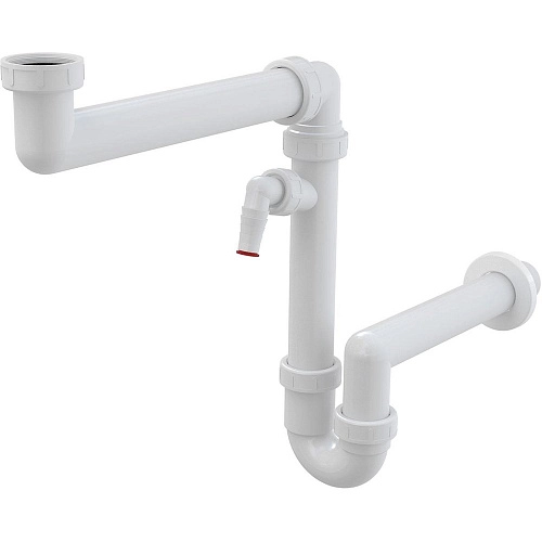 Сифон для кухни Alcaplast со штуцером и накидной гайкой A872P Сифон для кухни Alcaplast со штуцером и накидной гайкой A872P