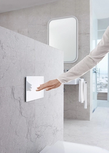 Клавиша смыва Geberit 115.635.SI.1 Sigma70 стекло, цвет белый Клавиша смыва Geberit 115.635.SI.1 Sigma70 стекло, цвет белый