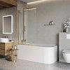 Шторка на ванну BelBagno LUCE-VF-11-100/145-C-ORO 100 см, профиль золото, стекло прозрачное