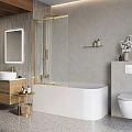 Шторка на ванну BelBagno LUCE-VF-11-100/145-C-ORO 100 см, профиль золото, стекло прозрачное Шторка на ванну BelBagno LUCE-VF-11-100/145-C-ORO 100 см, профиль золото, стекло прозрачное