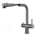 Смеситель для кухни Milacio Ultra 561 (MCU.561.GM) под фильтр, вороненая сталь с вытяжной лейкой Смеситель для кухни Milacio Ultra 561 (MCU.561.GM) под фильтр, вороненая сталь с вытяжной лейкой