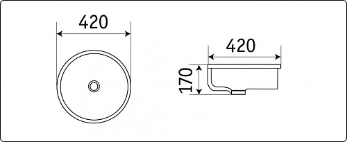 Раковина CeramaLux 540P врезная, белый Раковина CeramaLux 540P врезная, белый