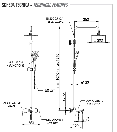 Душевая система Remer Dream D34A8MPUFM25T Душевая система Remer Dream D34A8MPUFM25T