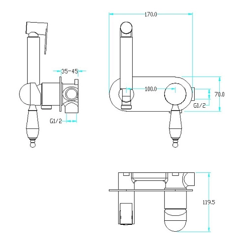 Гигиенический душ Boheme IMPERIALE 425 Гигиенический душ Boheme IMPERIALE 425
