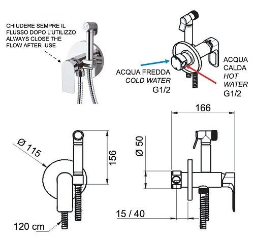Гигиенический душ Remer Infinity I65WBG, золото брашированное Гигиенический душ Remer Infinity I65WBG, золото брашированное