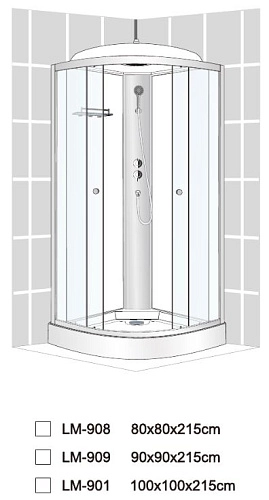 Душевая кабина Dto LM (LM908N) 80x80 см без крыши Душевая кабина Dto LM (LM908N) 80x80 см без крыши