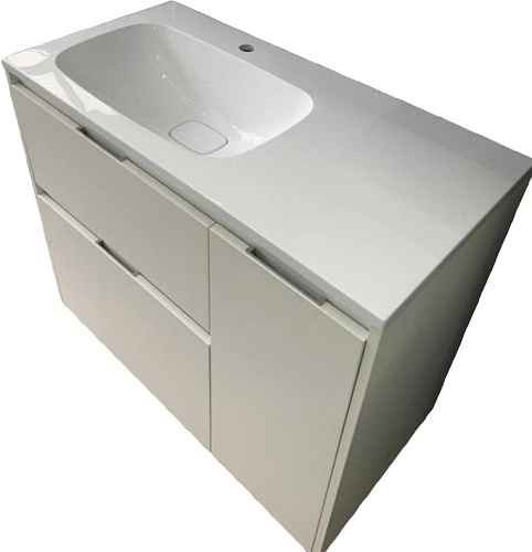 Тумба под раковину Style Line Барселона 90 левая, люкс PLUS, белая СС-00002345 Тумба под раковину Style Line Барселона 90 левая, люкс PLUS, белая СС-00002345