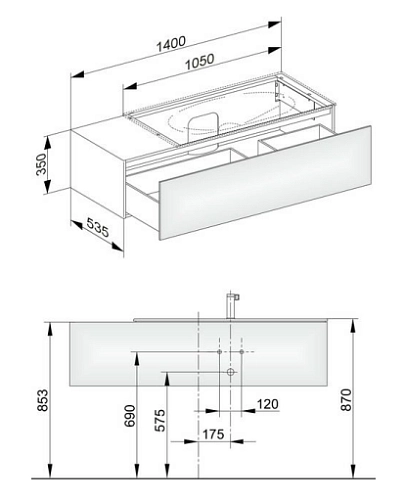 Тумба под раковину Keuco Edition 11 31164WW0000, 1400х350х535 мм Тумба под раковину Keuco Edition 11 31164WW0000, 1400х350х535 мм