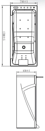 Акриловая ванна Orans OLS-BT65108-R 170x75 см 65108R0 Акриловая ванна Orans OLS-BT65108-R 170x75 см 65108R0