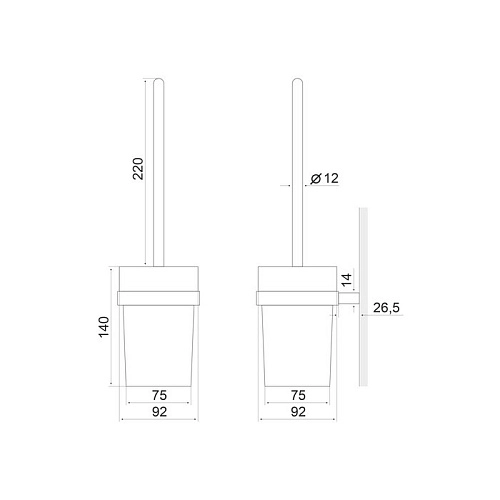 Ершик для унитаза EXCELLENT Riko хром DOEX.1605CR Ершик для унитаза EXCELLENT Riko хром DOEX.1605CR