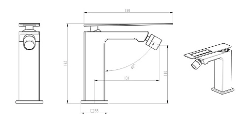 Смеситель для биде Boheme WhiteChrome 146-WCR Смеситель для биде Boheme WhiteChrome 146-WCR