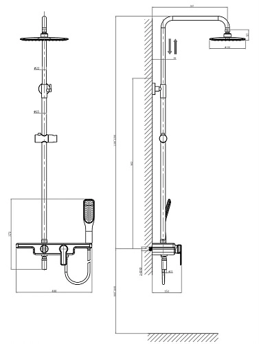 Душевая система D&K Berlin Kunste DA1453713B13 Душевая система D&K Berlin Kunste DA1453713B13