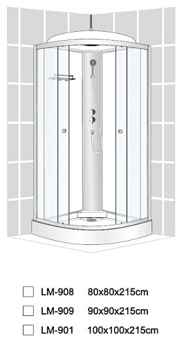 Душевая кабина Dto LM908N (LM908NGM) 80x80 см с гидромассажем Душевая кабина Dto LM908N (LM908NGM) 80x80 см с гидромассажем