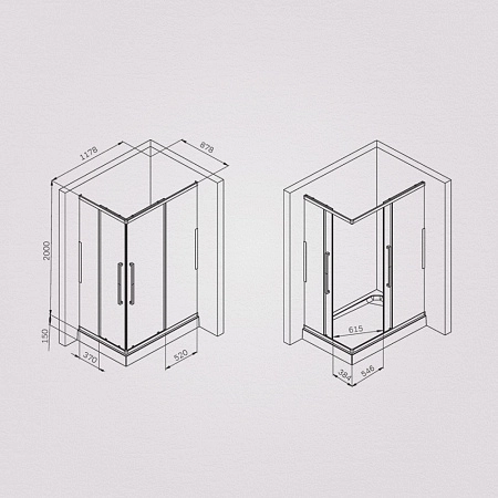 Душевой уголок AM.PM Func W84G-403-12090-MT 120х90, профиль хром матовый, стекло прозрачное
