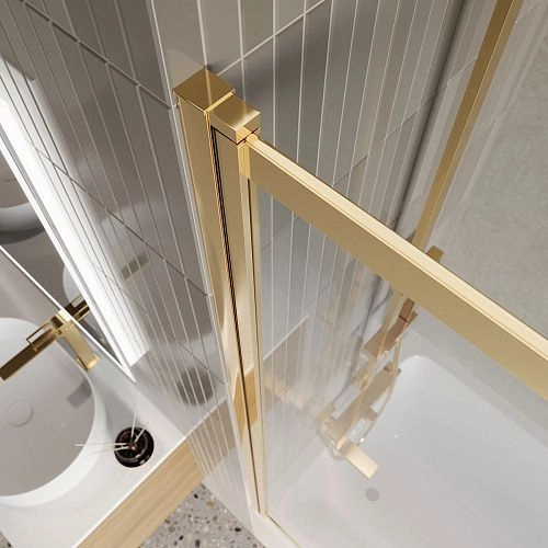 Шторка на ванну BelBagno LUCE-VF-11-100/145-C-ORO 100 см, профиль золото, стекло прозрачное Шторка на ванну BelBagno LUCE-VF-11-100/145-C-ORO 100 см, профиль золото, стекло прозрачное