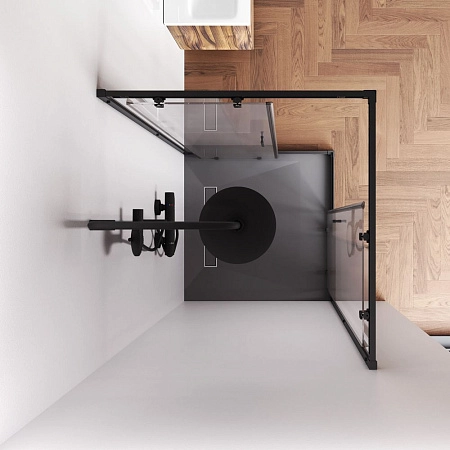 Душевой уголок AM.PM Gem W90G-403-9090BT 90x90 черный матовый, стекло прозрачное