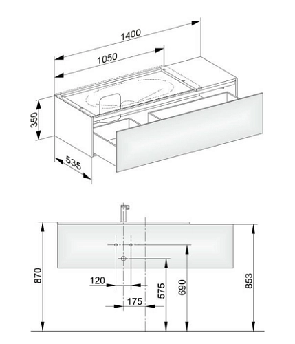 Тумба под раковину Keuco Edition 11 31163WW0000, 1400х350х535 мм Тумба под раковину Keuco Edition 11 31163WW0000, 1400х350х535 мм