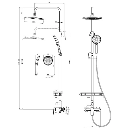 Душевая система Lemark Verba LM11460C с регулируемой высотой штанги, хром Душевая система Lemark Verba LM11460C с регулируемой высотой штанги, хром