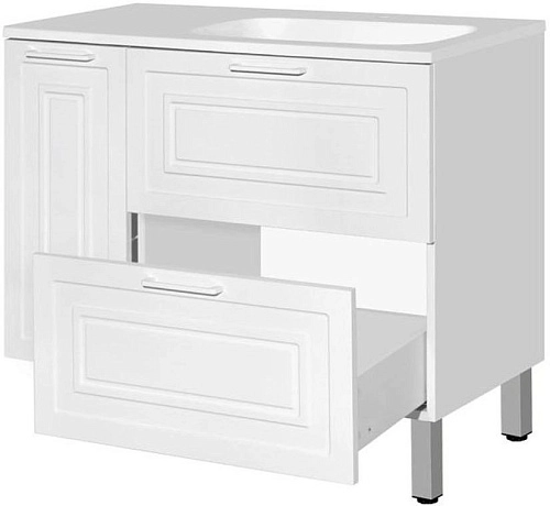 Тумба под раковину Style Line Альба (2 ящ./корзина) Барселона 90 Правая Люкс, белый, PLUS ЛС-000010054 Тумба под раковину Style Line Альба (2 ящ./корзина) Барселона 90 Правая Люкс, белый, PLUS ЛС-000010054