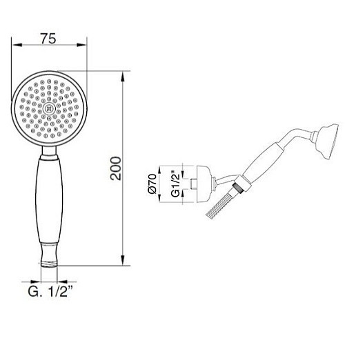 Душевая лейка CEZARES APHRODITE-KD-02 Душевая лейка CEZARES APHRODITE-KD-02