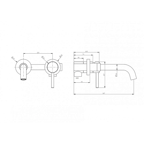 Смеситель для раковины Milacio Ultra ( MCU.552.SS ) настенный, нержавеющая сталь Смеситель для раковины Milacio Ultra ( MCU.552.SS ) настенный, нержавеющая сталь