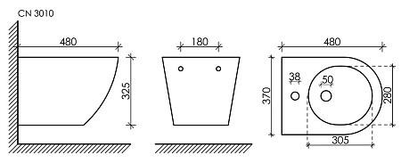 Биде подвесное Ceramica Nova FORMA CN3010