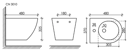 Биде подвесное Ceramica Nova FORMA CN3010 Биде подвесное Ceramica Nova FORMA CN3010