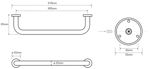 Поручень Bemeta OMEGA 102307052 Поручень Bemeta OMEGA 102307052