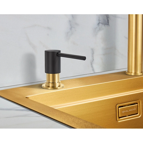 Дозатор жидкого мыла Milacio MCU.934.BGD, черно-золотой Дозатор жидкого мыла Milacio MCU.934.BGD, черно-золотой