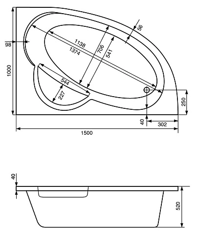 Акриловая ванна Santek Шри-Ланка 150х100 R асимметричная белая 1WH302395 1.WH30.2.395 Акриловая ванна Santek Шри-Ланка 150х100 R асимметричная белая 1WH302395 1.WH30.2.395