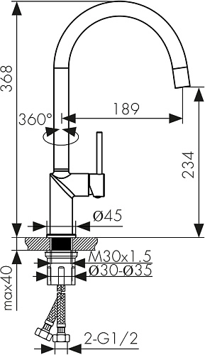 Смеситель для кухни Kaiser Vita холодный бежевый 43244-17 Смеситель для кухни Kaiser Vita холодный бежевый 43244-17