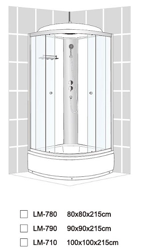 Душевая кабина Dto LM (LM780N) 80x80 см без крыши Душевая кабина Dto LM (LM780N) 80x80 см без крыши