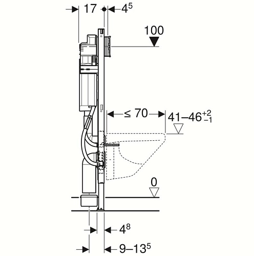 Инсталляция для унитаза Geberit Duofix 111.375.00.5 UP320 Н112, с площадками для поручней, для клави Инсталляция для унитаза Geberit Duofix 111.375.00.5 UP320 Н112, с площадками для поручней, для клави