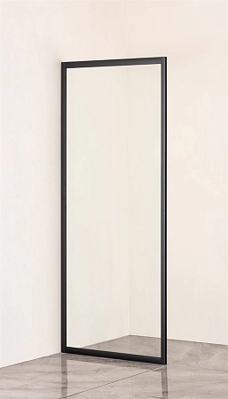 Боковая стенка Taliente 90x195см, прозрачное стекло 6мм, черный профиль TA-09-1CB