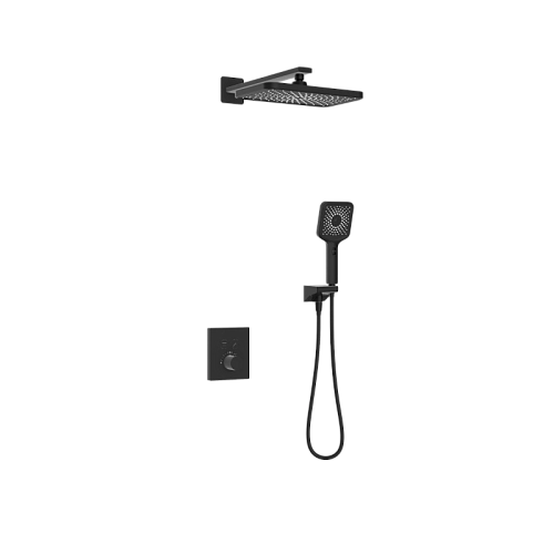 Душевая система Kaiser Sano с термостатом, скрытого монтажа черный матовый 08477-9 Душевая система Kaiser Sano с термостатом, скрытого монтажа черный матовый 08477-9