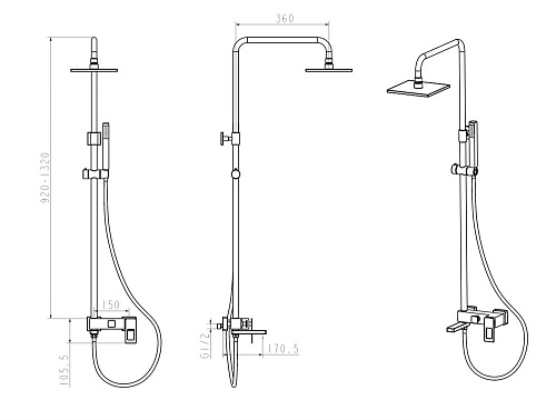 Душевая система Boheme WhiteRed 148-WR.2 Душевая система Boheme WhiteRed 148-WR.2