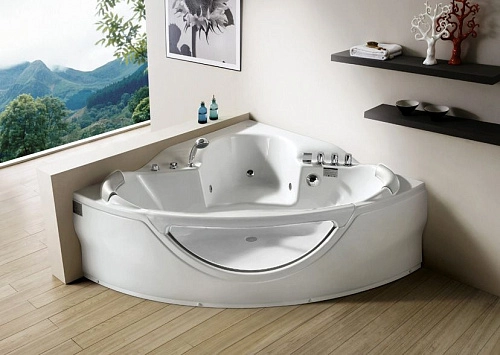 Акриловая ванна Gemy G9025 II B 155x155 угловая, универсальная, гидромассажная Акриловая ванна Gemy G9025 II B 155x155 угловая, универсальная, гидромассажная