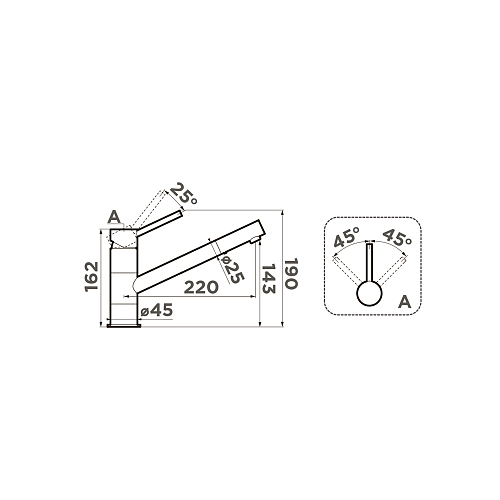 Смеситель для кухни Omoikiri Aogashima-ST OAO-CR-ST-35 Смеситель для кухни Omoikiri Aogashima-ST OAO-CR-ST-35