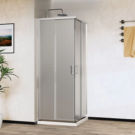 Душевой уголок Vincea City VSS-5CT800MT, 800x800, хром, стекло текстурное