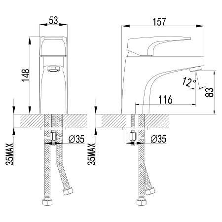 Смеситель для раковины Lemark Shift LM4306C, хром Смеситель для раковины Lemark Shift LM4306C, хром