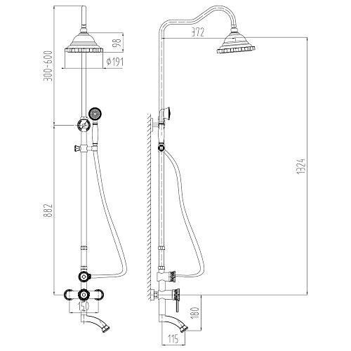 Душевая система Lemark Jasmine (LM6662ORB) Душевая система Lemark Jasmine (LM6662ORB)